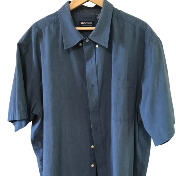 Puritan Button-Down Collar Shirt: Short Sleeves, Navy Men’s Size 2XL - Picture 5 of 7